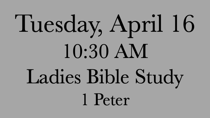 Ladies Bible Study 1 Peter