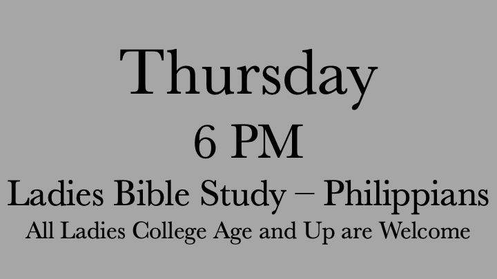 Thursday Ladies Bible Study